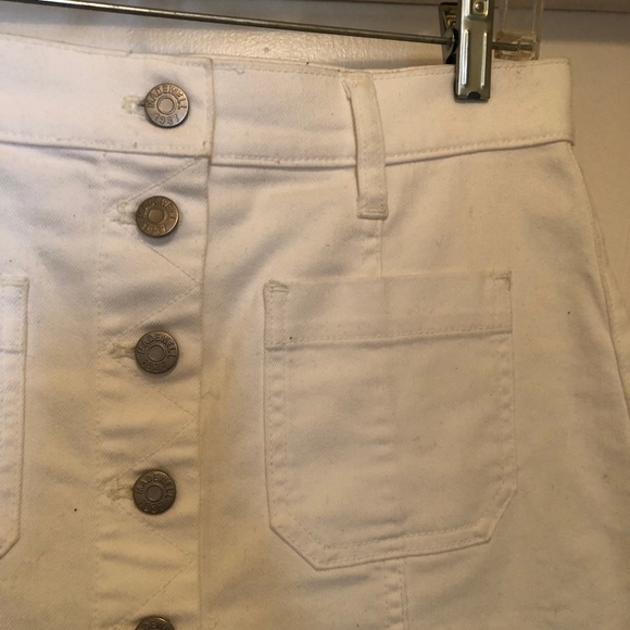 Madewell White Denim Button Front Skirt 27 - Picture 4 of 6